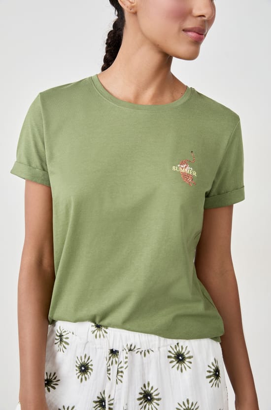 T-shirt de pyjama en coton;${refinementColor}