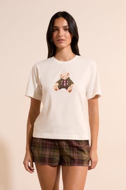 T-shirt avec motif en coton;${refinementColor}