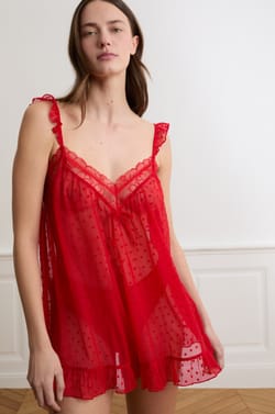 Nuisette en tulle &agrave; motifs c&oelig;urs;${refinementColor}