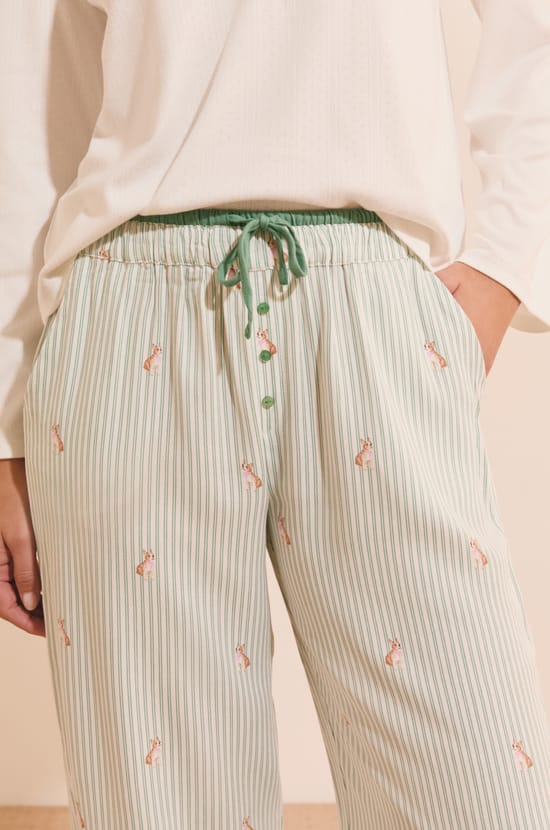 Pantalon de pyjama &agrave; rayures avec motifs chiens;${refinementColor}