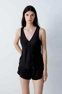 Pyjama Tank Top with Lace Back;${refinementColor}