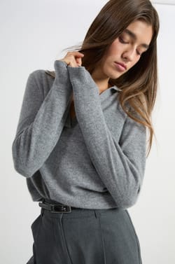 Polo-Neck Cashmere Sweater;${refinementColor}