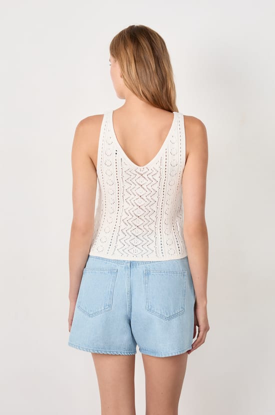 Openwork Knit Tank Top;${refinementColor}