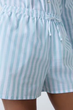 Short de pyjama en coton à rayures;${refinementColor}