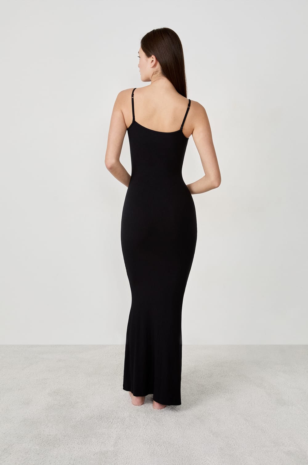 Long Microfiber Dress;${refinementColor}
