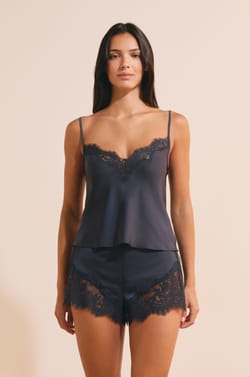 Short de pyjama avec dentelle;${refinementColor}