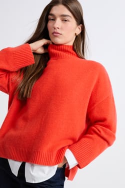 Pull col roulé en cachemire;${refinementColor}