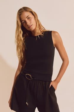 T-shirt sans manches en coton;${refinementColor}