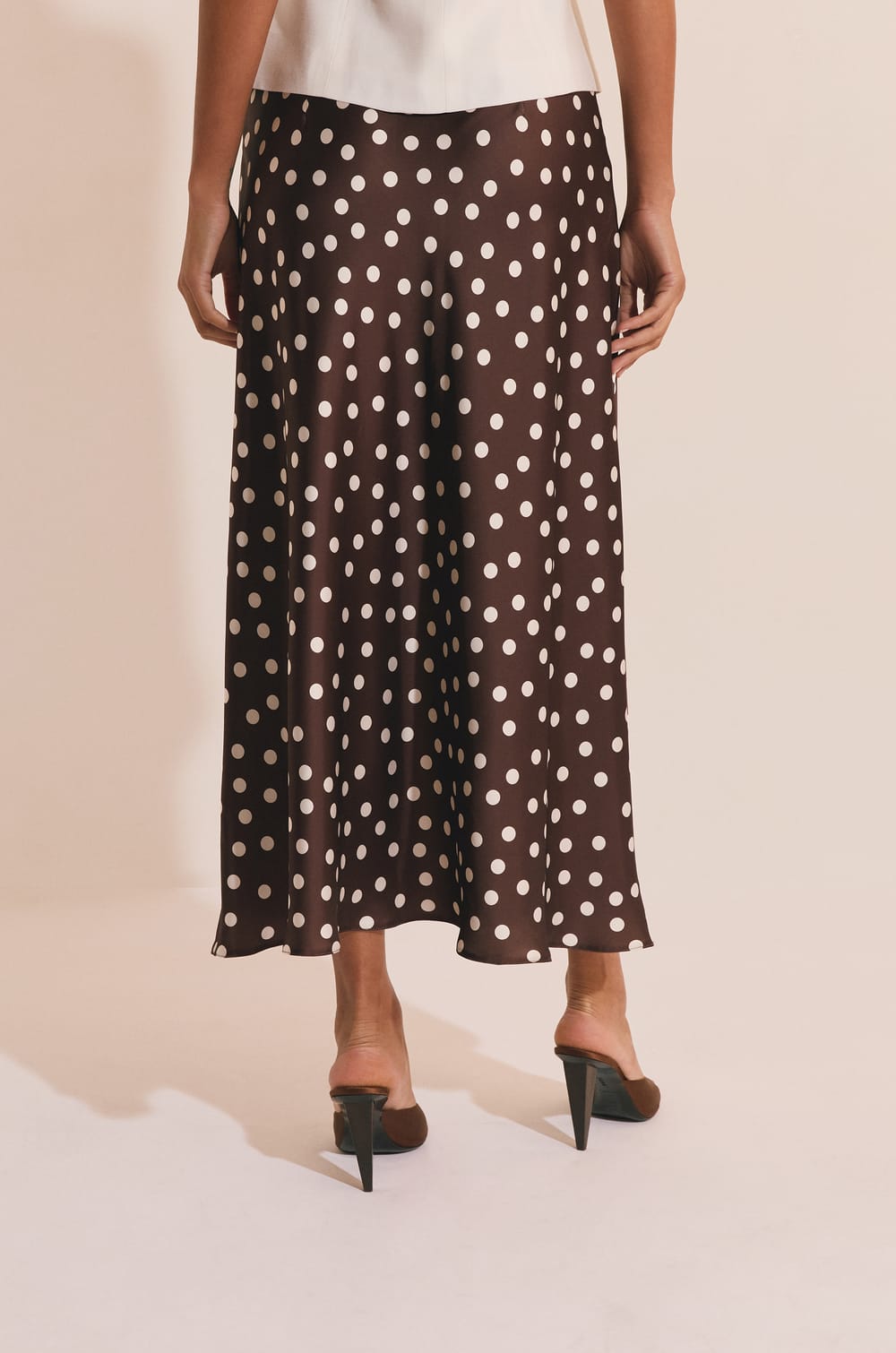 Jupe longue &agrave; pois;${refinementColor}