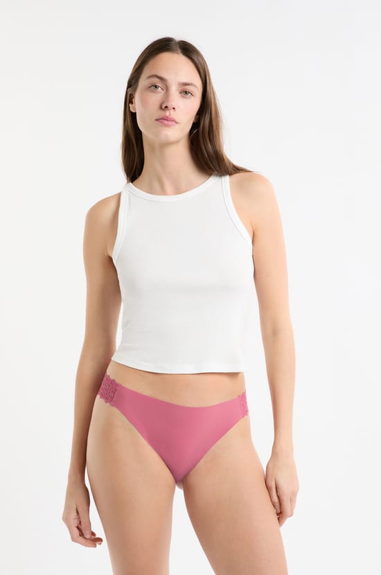 Microfibre and Lace Brief;${refinementColor}