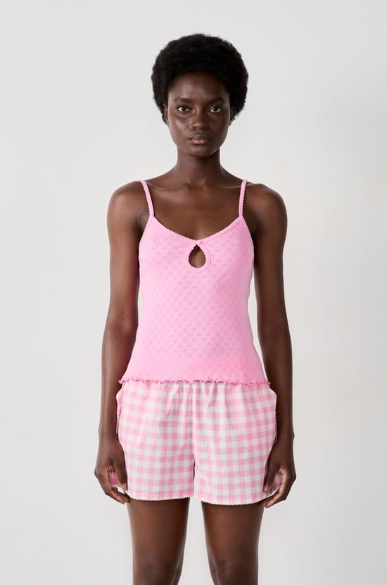 Débardeur en coton en pointelle;${refinementColor}