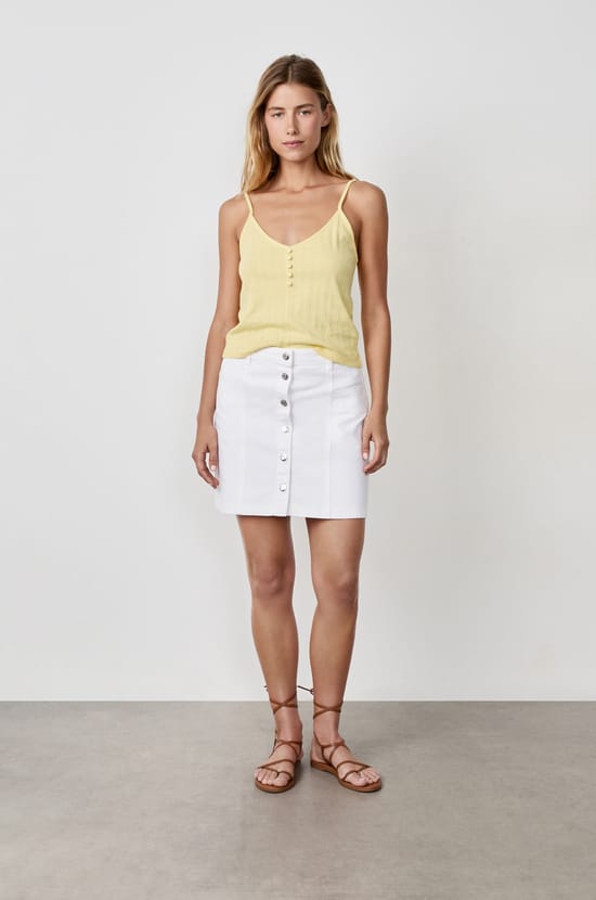 Cotton Tank Top with Thin Straps;${refinementColor}
