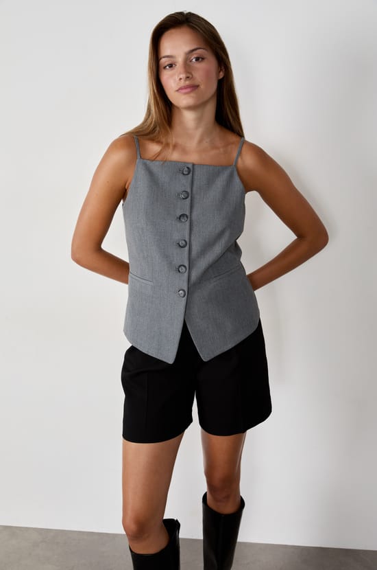 Gilet sans manches à boutons;${refinementColor}