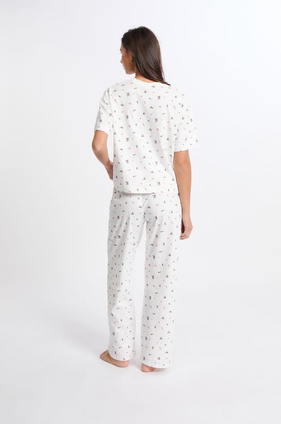 Conjunto de pijama de 2 piezas con estampado de algod&oacute;n;${refinementColor}