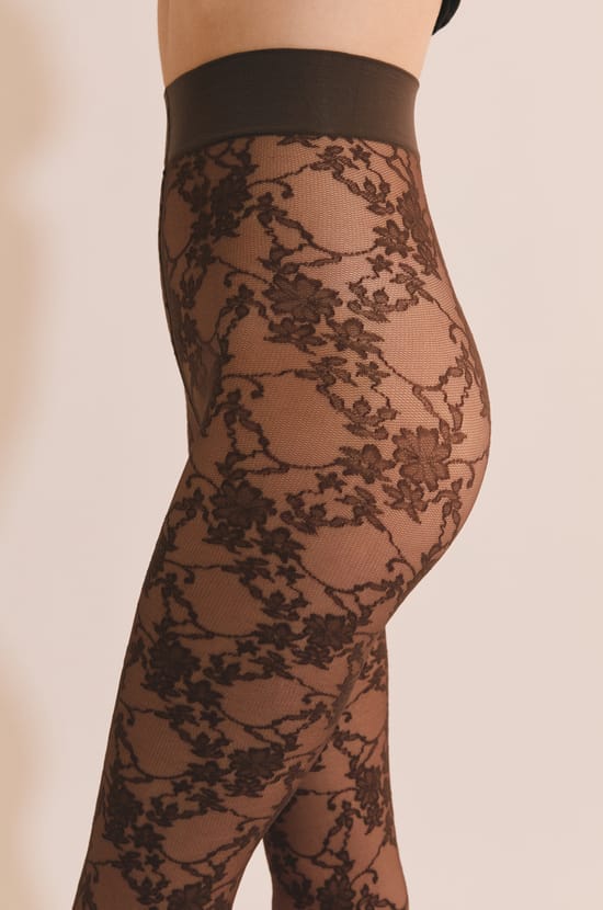 Collant semi-opaque &agrave; motifs - 30 Deniers;${refinementColor}