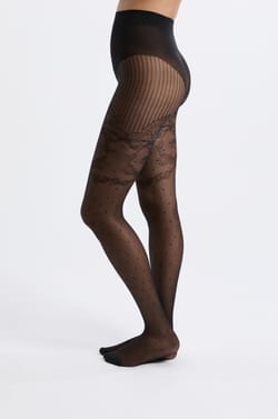 Collant transparent avec dentelle;${refinementColor}