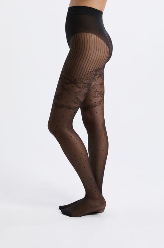 Collant transparent avec dentelle;${refinementColor}