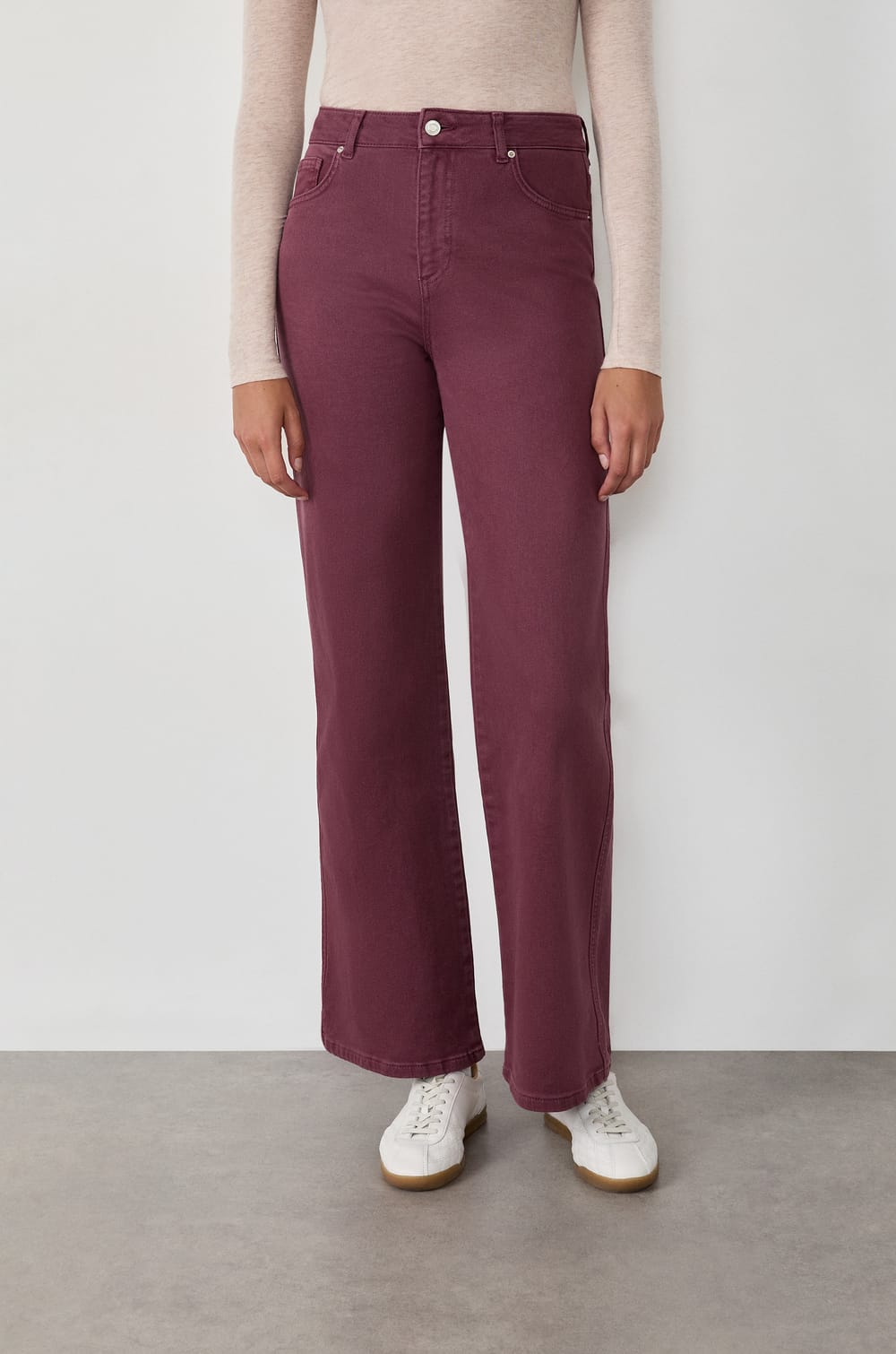 Pantalón recto de algodón;${refinementColor}