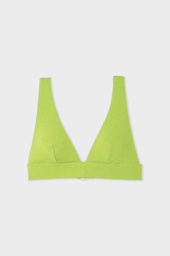 Triangel-Bikini-Top mit Wickeleffekt und glänzendem Finish;${refinementColor}