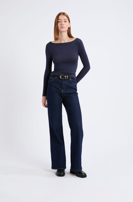 Thermal boat neck t-shirt;${refinementColor}