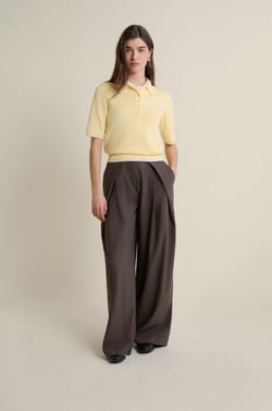 Short-sleeved Polo Neck Sweater;${refinementColor}