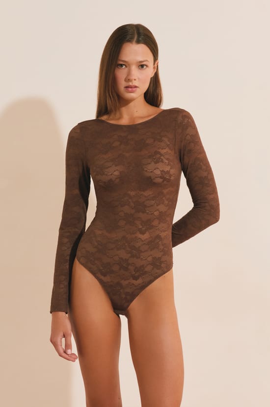 Long-sleeved Lace Bodysuit;${refinementColor}