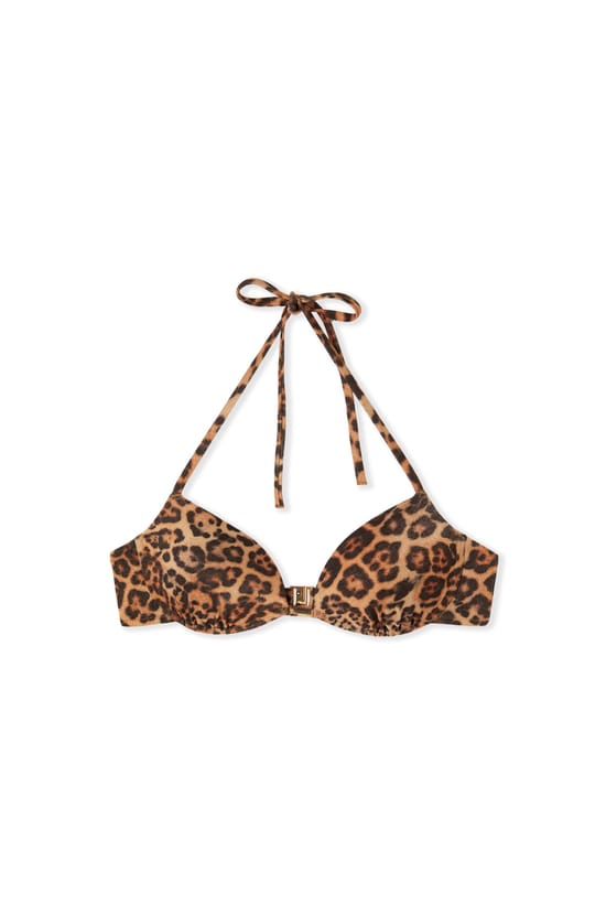 Haut de maillot de bain push-up paillet&eacute; et imprim&eacute; l&eacute;opard;${refinementColor}