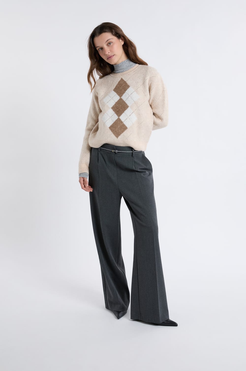 Pull col rond à motifs;${refinementColor}