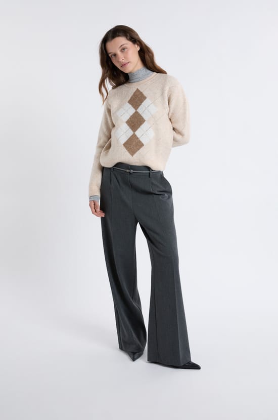 Pull col rond à motifs;${refinementColor}