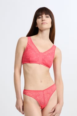 Post-mastectomy wireless bralette bra with front opening;${refinementColor}