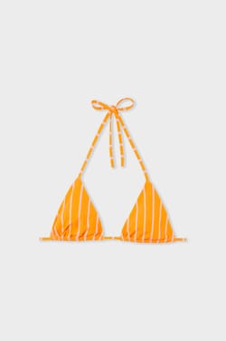 Top de bikini triangular a rayas;${refinementColor}