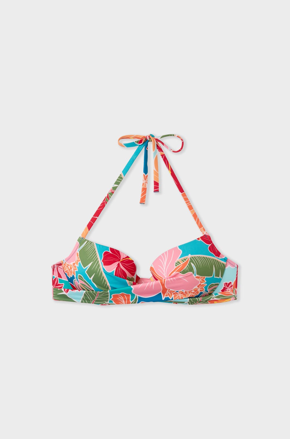 Patterned push-up bikini top;${refinementColor}