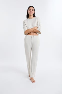 Pantalon de pyjama large en modal;${refinementColor}