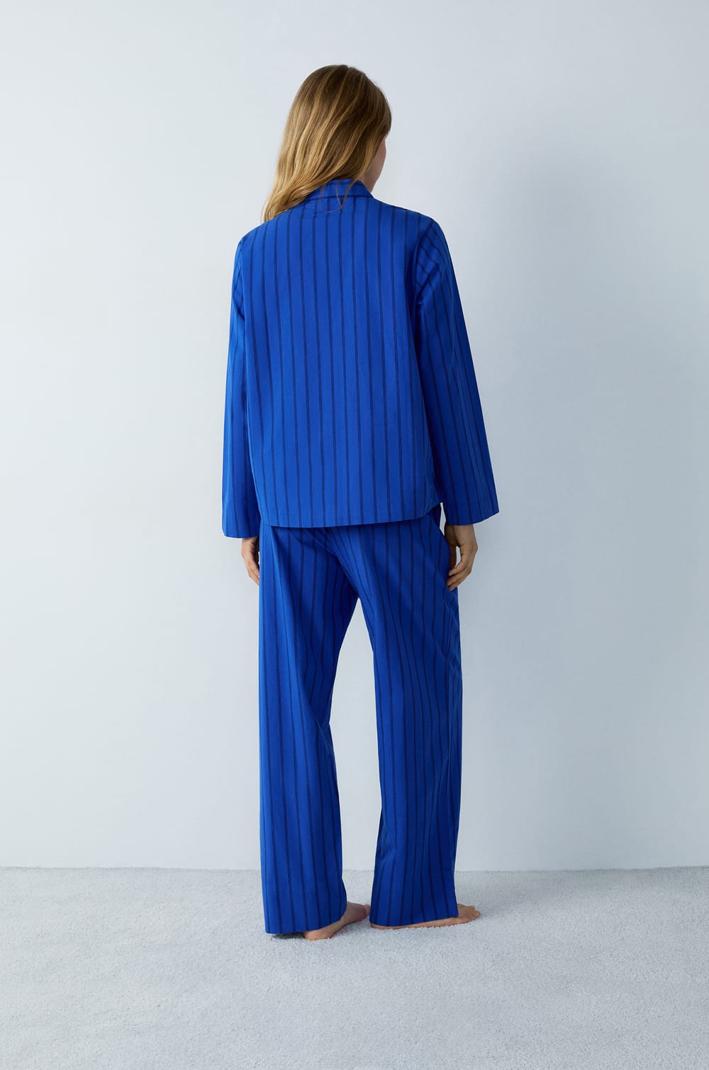 Cotton Striped Pyjama Shirt;${refinementColor}