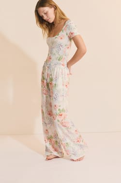 Pantalon de pyjama &agrave; motif fleuri;${refinementColor}