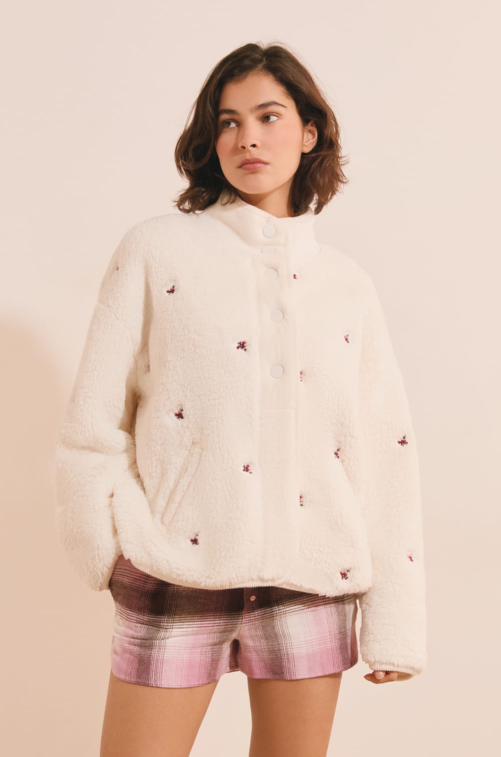 Veste avec motif floral;${refinementColor}