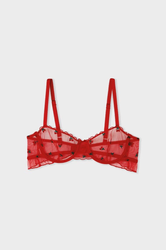 Bra N.9 - Balconette with Strawberry Embroidery;${refinementColor}
