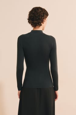Pull c&ocirc;tel&eacute; manches longues avec col haut;${refinementColor}