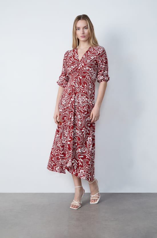 Robe longue à motifs;${refinementColor}