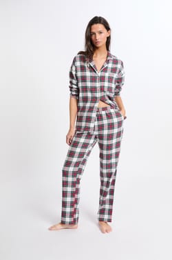 Ensemble de pyjama 2 pièces à carreaux en coton;${refinementColor}
