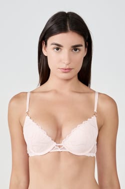 N.2 Bra - The plunge push-up bra in floral embroidery;${refinementColor}