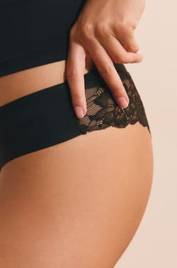 Microfibre Briefs with Lace Details;${refinementColor}