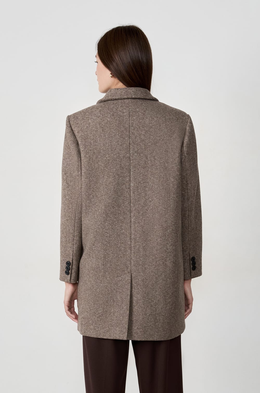 Manteau court coupe droite avec laine;${refinementColor}