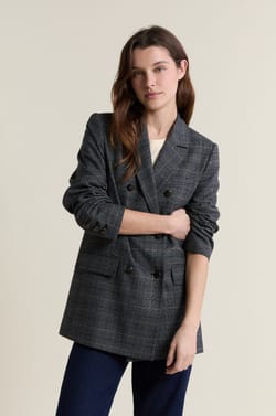 Veste blazer &agrave; carreaux ;${refinementColor}