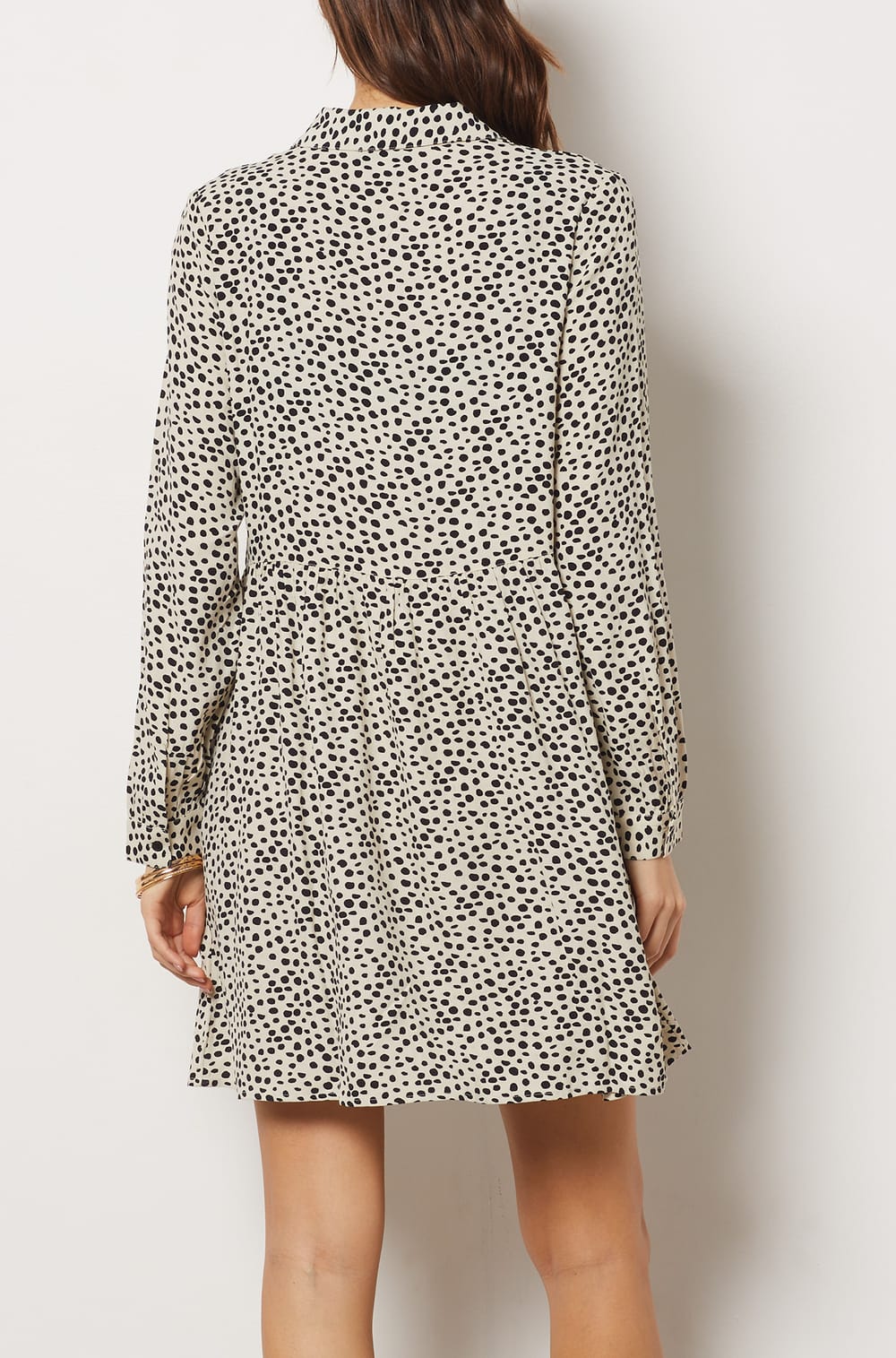 Robe courte ?� pois REGLISSI IMP FD ECRU - ETAM