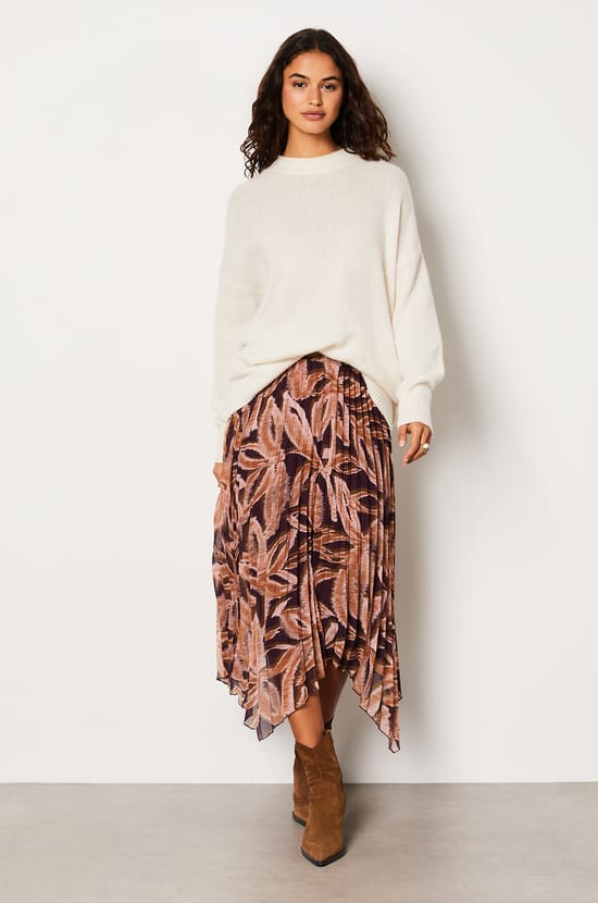 Jupe longue plissée;${refinementColor}