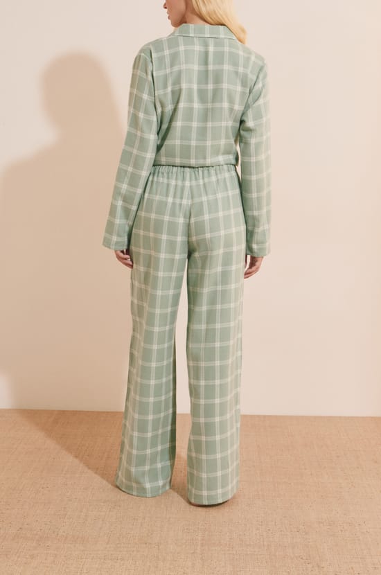 Pantalon de pyjama &agrave; carreaux en coton;${refinementColor}