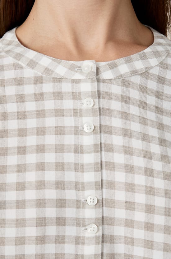 Long-sleeved checkered shirt;${refinementColor}
