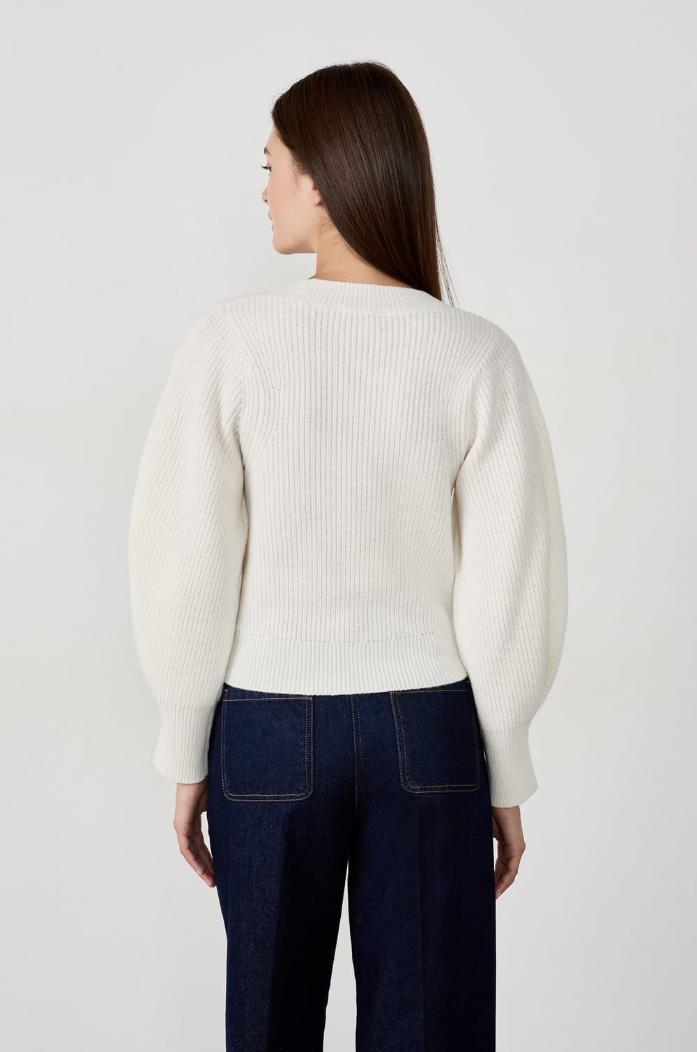 Puff Sleeve Sweater;${refinementColor}