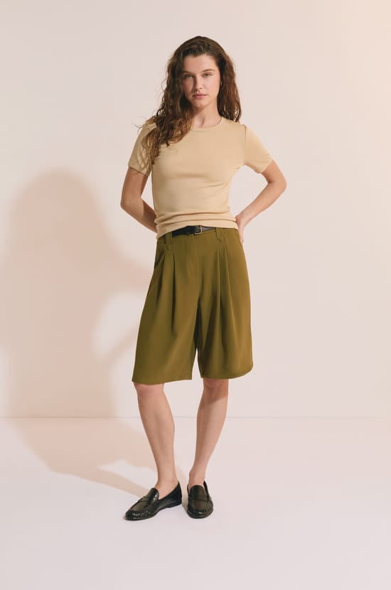 T-shirt manches courtes avec coton modal;${refinementColor}